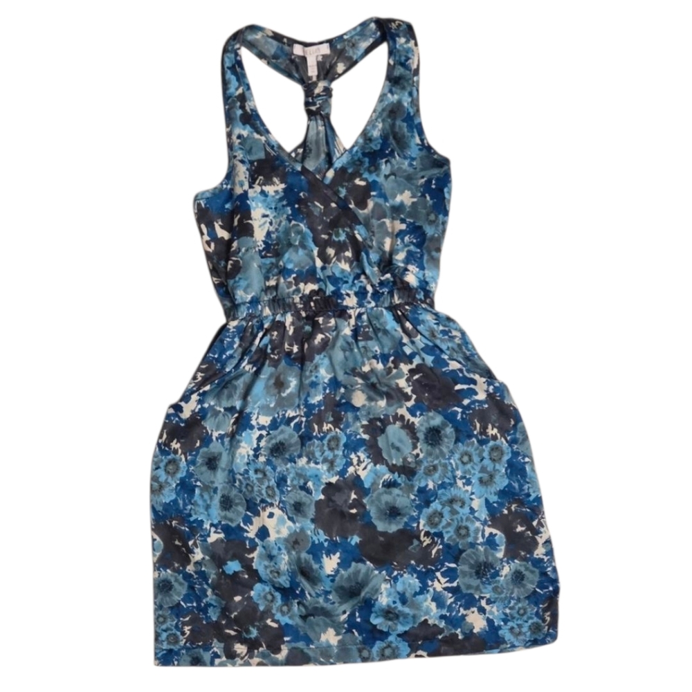 Delia's Turquoise Floral Sleeveless Sundress w/Pockets Sz XS